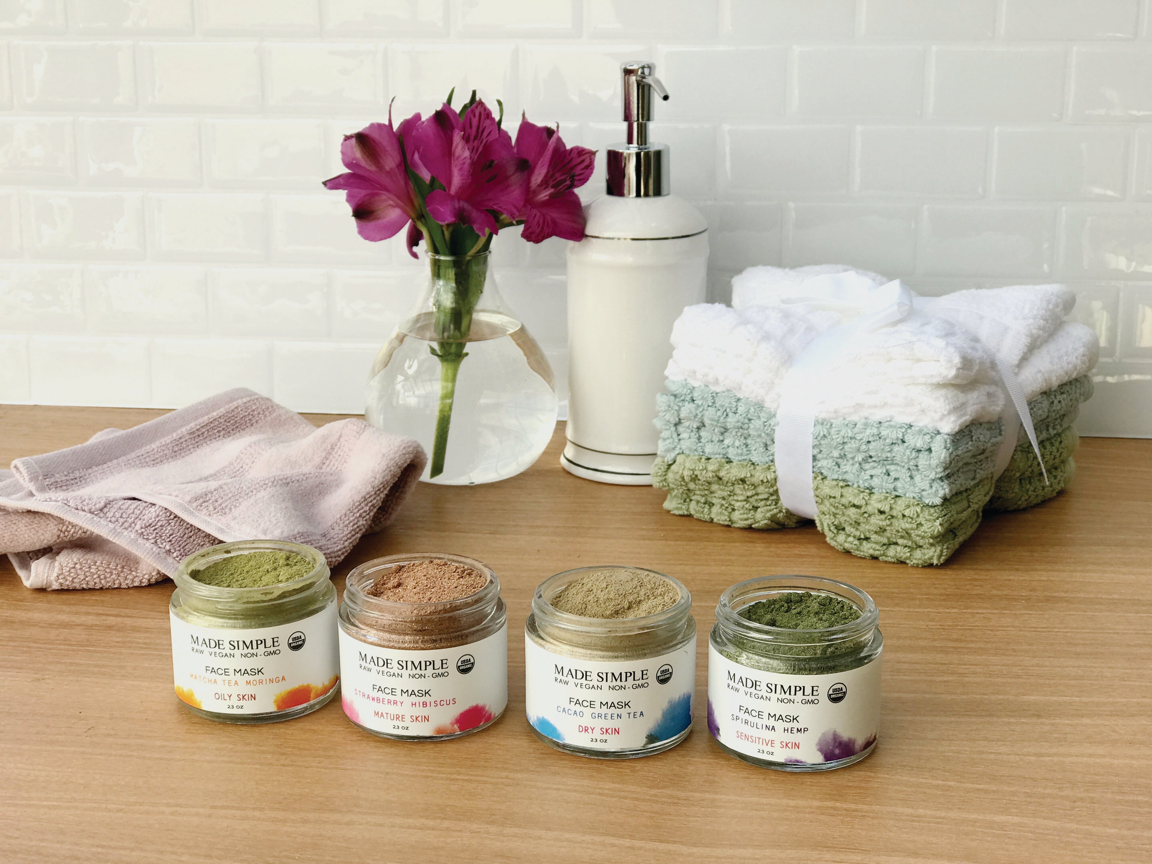 Cacao Green Tea Face Mask for Dry Skin - Certified Organic, Vegan & Cruelty-free